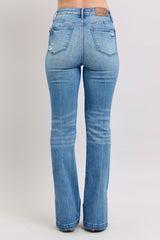 Tummy Control Vintage Wash Side Slit Slim Boot Jeans Judy Blue