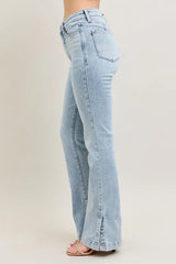 Tummy Control Vintage Wash Side Slit Slim Boot Jeans with Plus Size Judy Blue