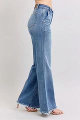 Raw Hem Wide Leg Jeans with Plus Size Judy Blue