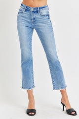 Low Rise Crop Slim Straight Jeans Risen Medium 0(24)