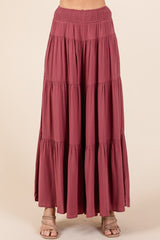 Tier Detail Smocked Elastic Waist Wide Leg Pants Mittoshop