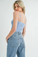 Scalloped Edge Ribbed Knit Cami Mable