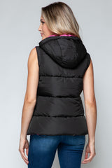 Snap and Zip Closure Hooded Vest Snobbish