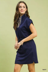 Dolman Sleeve Zip Detail Dress Umgee