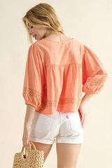Lace Detailed V Neck Blouse Top And the Why