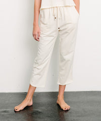 Brushed Organic Hemp Cropped Joggers Fabina BANANA S