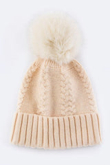 Emmez Raccoon Fur PomPom Cashmere Beanie Artini Accessories Ivory O/S
