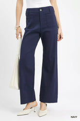 Button Stretched Pants Umgee NAVY S