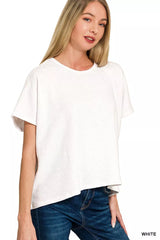 Cotton Slub Oversized Tee ZENANA
