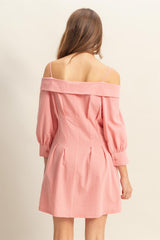 Button Down Spaghetti Strap Mini Dress with Pockets HYFVE