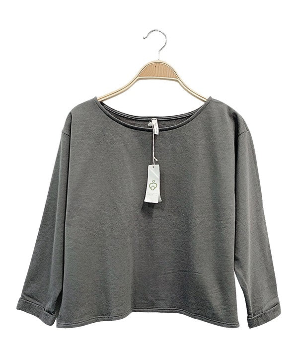 Organic Hemp Cotton Relaxed Top Fabina DULL GREY S