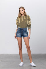 Mid-rise Premium Distressed Denim Shorts Denim Lab USA