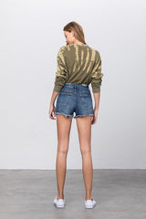 Mid-rise Premium Distressed Denim Shorts Denim Lab USA