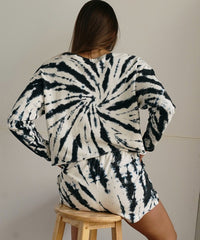 Recycled Cotton Vintage Tie-dye Sweat Set Fabina