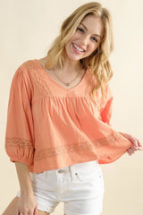 Lace Detailed V Neck Blouse Top And the Why