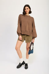 Long Sleeve Over Fitted Sweater Top Emory Park