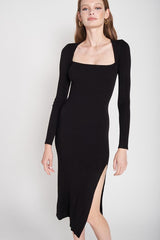 Timeless Square Neck Midi Dress with Slit Emory Park