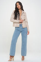 Button Down Cargo Vegan Leather Shacket Coalition LA