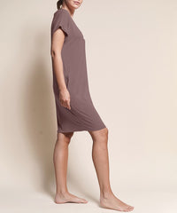 Bamboo Crop Dress with Pockets Fabina MOCHA S