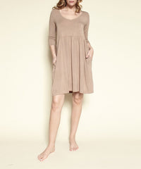Bamboo Relaxed Babydoll Dress Fabina TAUPE S