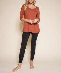 Bamboo Elbow Flared Tunic Top Fabina