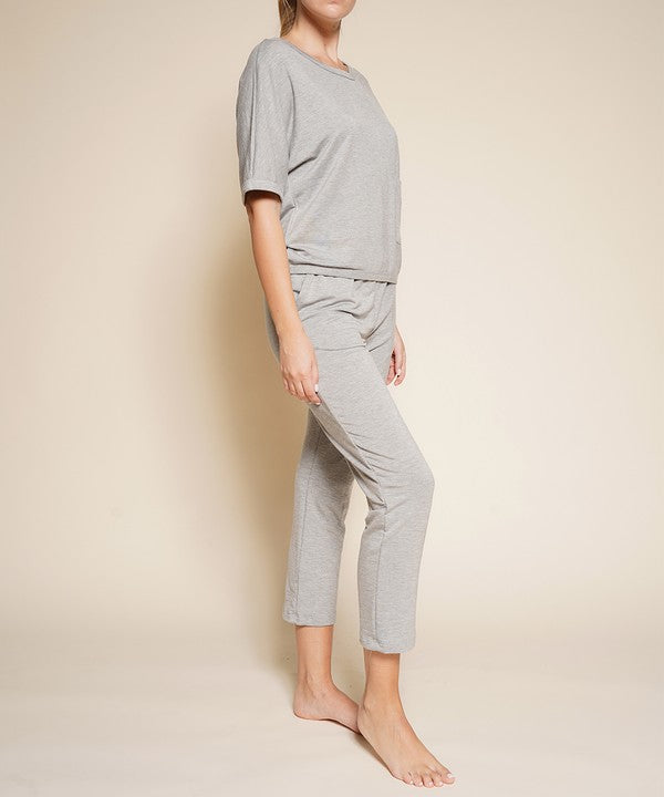 Bamboo French Terry Athleisure Set Fabina H.GREY S