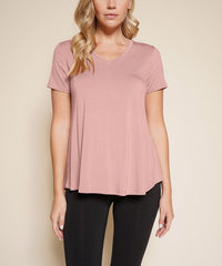 Bamboo Classic V-neck Top Fabina OLIVE S