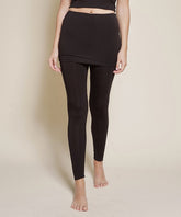 Bamboo One Piece Skirted Legging Fabina BLACK S