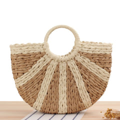 Sunset Half Moon Woven Beach Bag ClaudiaG Collection