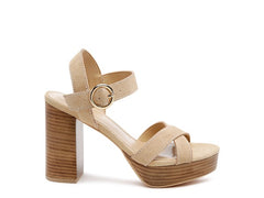 RAG&CO CHOUPETTE SUEDE LEATHER BLOCK HEELED SANDAL Rag Company