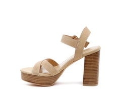 RAG&CO CHOUPETTE SUEDE LEATHER BLOCK HEELED SANDAL Rag Company