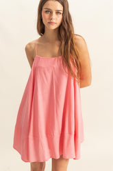 A-Line Flowy Mini Cami Dress with Pockets HYFVE Coral L