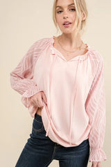 Leaves Shape Textured Sleeve Blouse And the Why