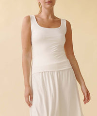 Bamboo Double Layered Fitted Tank Top Fabina IVORY S