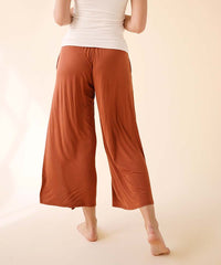 Bamboo Ankle Length Slit Flare Pants Fabina
