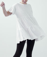 Slub Cotton Babydoll Tiered Tunic Fabina