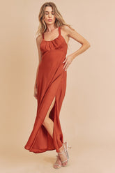 Mae Maxi Slit Cut Out Slit Dress Aemi + Co TERRACOTTA S
