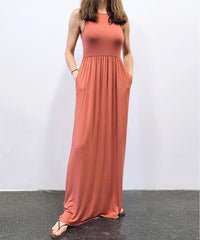 Bamboo Amy Maxi Dress Fabina RUST M