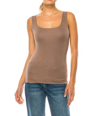 Bamboo Double Layered Fitted Tank Top Fabina