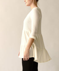 Bamboo Waffle Knit Babydoll Tunic Fabina