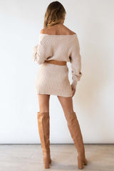 Ribbed Knit V-neck Sweater Mini Dress By Claude