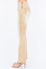 V-Cut Ruched Flare Jeans American Bazi