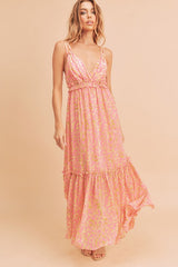 Davia Tiered Floral Maxi Dress Aemi + Co