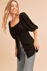 Lillet Puff Sleeve Square Neck Top Aemi + Co