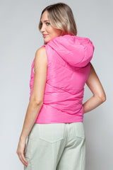 Zip Up Quilted Hooded Vest Snobbish