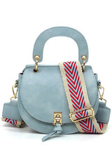 Flap Saddle Satchel Crossbody Guitar Strap Bag Simmer & Fay D/BLUE one