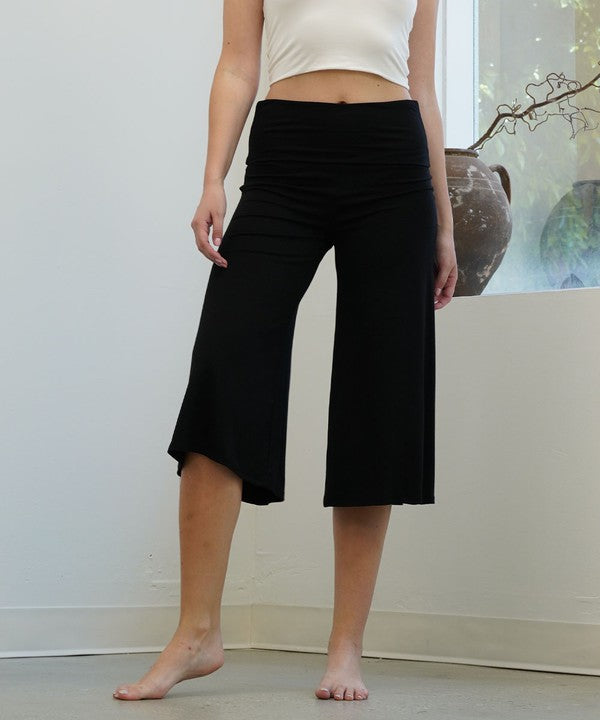 Bamboo Gaucho Pants Fabina BLACK S