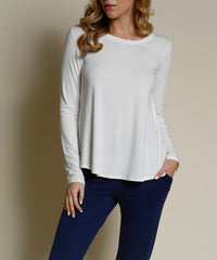 Bamboo Classic Long Sleeve Relaxed Top Fabina IVORY S