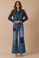 Patchwork Wide-Leg Jeans – Relaxed Retro Chic Denim Insane Gene