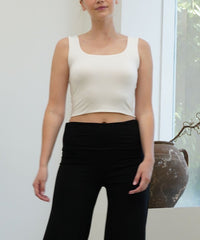 Bamboo Double Layered Crop Tank Top Fabina IVORY S